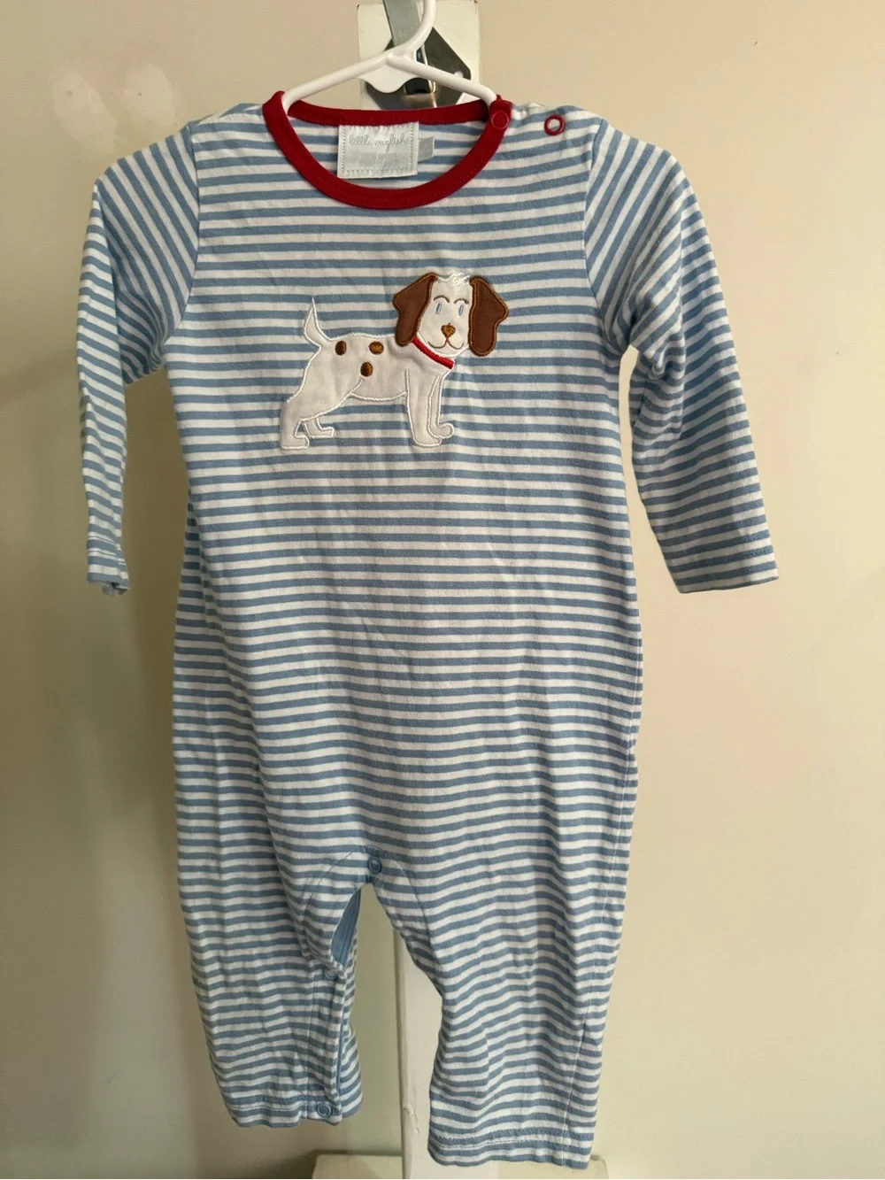 Little English Dog Appliqué Romper